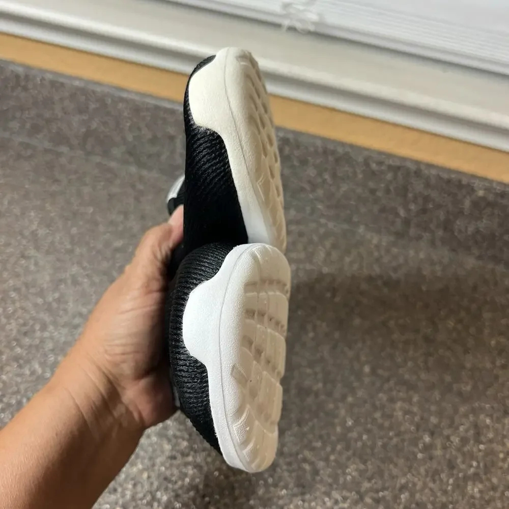adidas Women's 10 Black Knit Mesh Slip On Sneaker Shoes Cloudfoam Comfort Casual